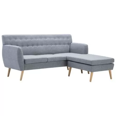 Canapea forma L, gri deschis, 171.5 x 138 x 81.5 cm