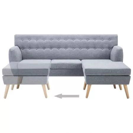 Canapea forma L, gri deschis, 171.5 x 138 x 81.5 cm
