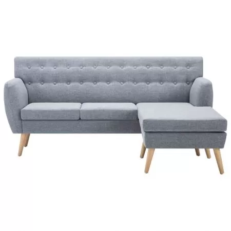 Canapea forma L, gri deschis, 171.5 x 138 x 81.5 cm