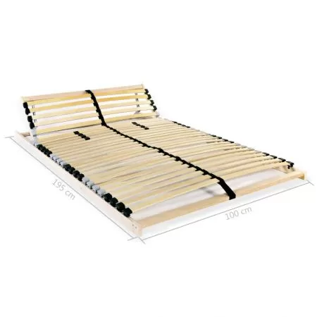 Somiera/Bază de pat cu șipci, 28 șipci, 7 zone, 100 x 200 cm