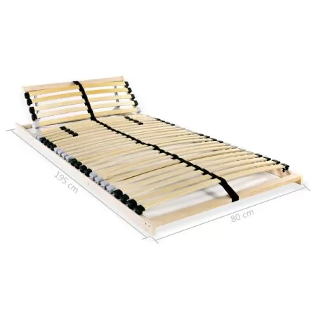 Somiera/Bază de pat cu șipci, 28 șipci, 7 zone, 80 x 200 cm
