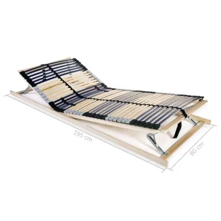 Somiera/Bază de pat cu șipci, 42 șipci, 7 zone, 80 x 200 cm