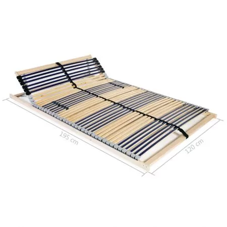 Somiera/Bază de pat cu șipci, 42 șipci, 7 zone, 120 x 200 cm