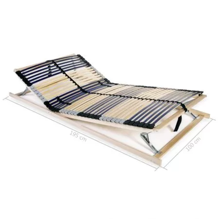 Somiera/Bază de pat cu șipci, 42 șipci, 7 zone, 100 x 200 cm