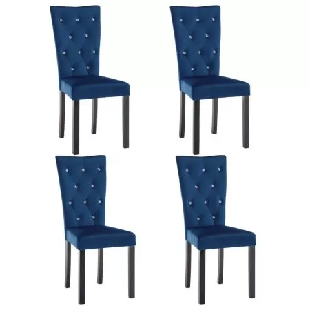 Set 4 bucati scaune de bucatarie, albastru închis