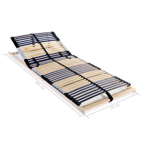 Somiera/Bază de pat cu șipci, 42 șipci, 7 zone, 70 x 200 cm