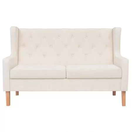 Canapea cu 2 locuri, crem, 140 x 68 x 90 cm