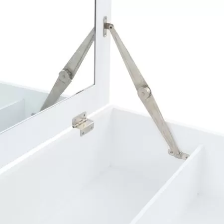 Masa de toaleta cu oglinda, alb, 60 x 40 x 75 cm
