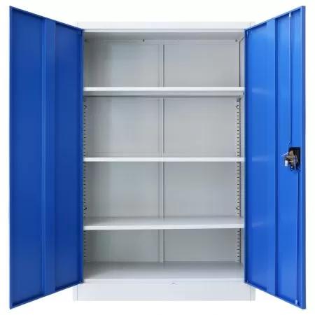 Dulap de birou, albastru, 90 x 40 x 140 cm