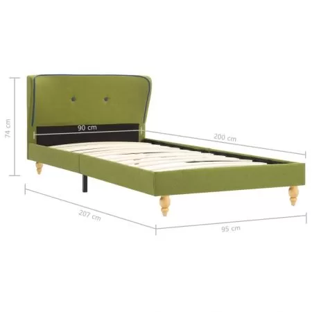 Cadru de pat, verde, 90 x 200 cm