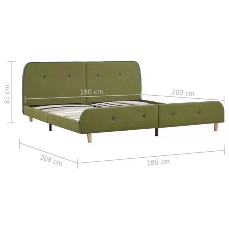 Cadru de pat, verde, 180 x 200 cm