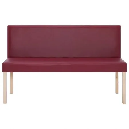 Bancă, roșu vin, 139,5 cm, piele ecologică