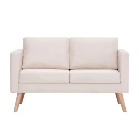 Canapea cu 2 locuri, crem, 116 x 70 x 73 cm