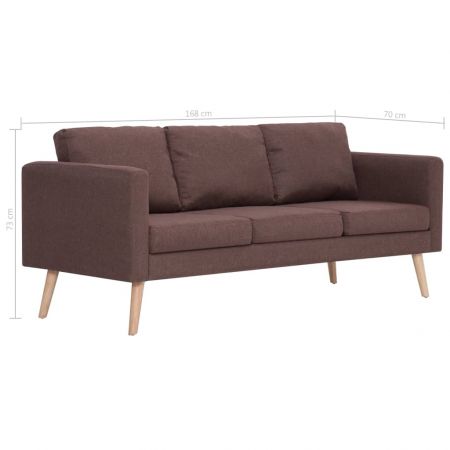 Canapea cu 3 locuri, maro, 168 x 70 x 73 cm