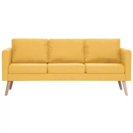 Canapea cu 3 locuri, galben, 168 x 70 x 73 cm