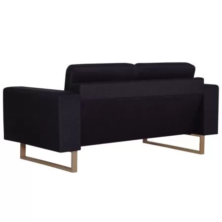 Canapea cu 2 locuri, negru, 156 x 82 x 75 cm