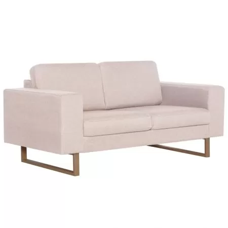 Canapea cu 2 locuri, crem, 156 x 82 x 75 cm