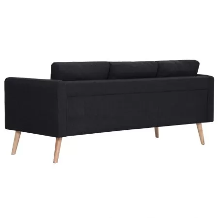 Canapea cu 3 locuri, negru, 168 x 70 x 73 cm