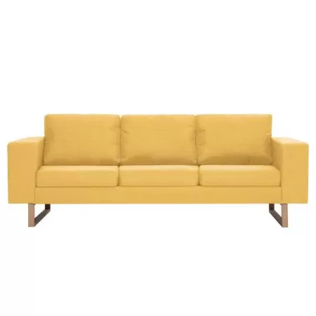 Canapea cu 3 locuri, galben, 200 x 82 x 75 cm