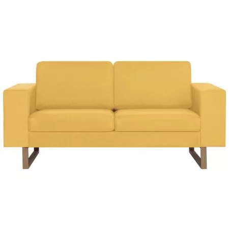Canapea cu 2 locuri, galben, 156 x 82 x 75 cm