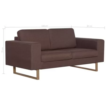 Canapea cu 2 locuri, maro, 156 x 82 x 75 cm