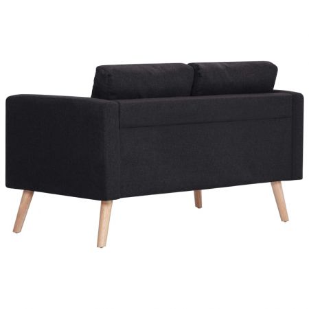 Canapea cu 2 locuri, negru, 116 x 70 x 73 cm