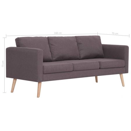 Canapea cu 3 locuri, gri taupe, 168 x 70 x 73 cm