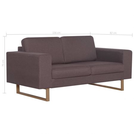 Canapea cu 2 locuri, gri taupe, 156 x 82 x 75 cm