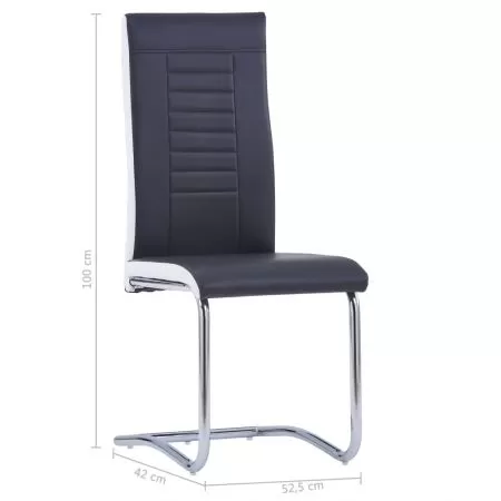 Set 4 bucati scaune de bucatarie consola, negru, 42 x 52.5 x 100 cm