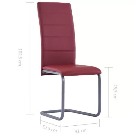 Set 2 bucati scaune de bucatarie consola, rosu, 41 x 52.5 x 102.5 cm