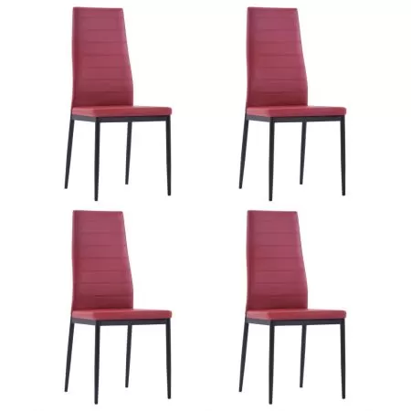 Set mobilier de bucatarie, 5 piese, rosu, 60 x 60 x 74 cm