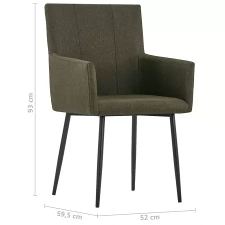 Set 2 bucati scaune de bucatarie cu brate, maro, 52 x 59.5 x 93 cm