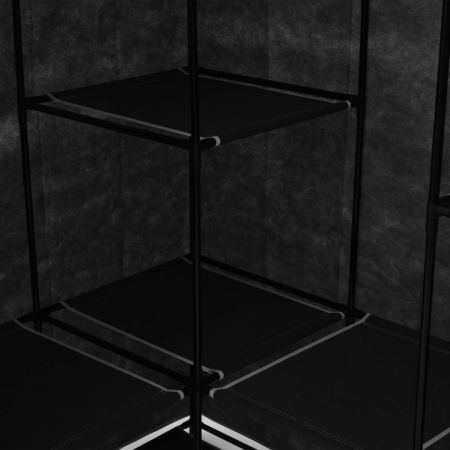Șifonier de colț, negru, 130 x 87 x 169 cm