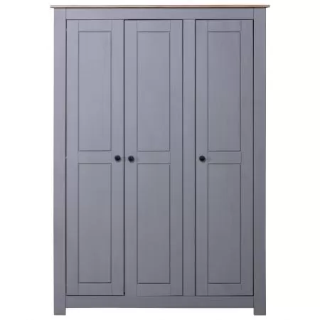 Șifonier cu 3 uși, gri, 118 x 50 x 171,5 cm, pin gama Panama