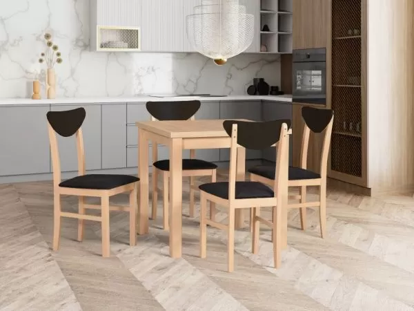 Masa extensibila living/bucatarie Maxine 8, sonoma/stejar alb, 80x80/160 cm, UnicSpot