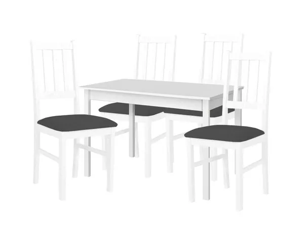 Scaun living/bucatarie Bosini 4, alb/gri catifea, 40x43x94 cm, UnicSpot