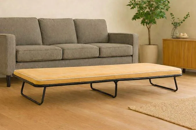 Pat pliant Star, negru, 190x80x25 cm