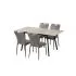 Set masa dining extensibila cu 4 scaune, stejar, Masa:76,5x80x120-160cm Scaun:42,5x59x88cm