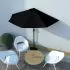  Umbrelă de balcon tijă aluminiu negru 270x144x222cm semicerc