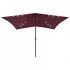  Umbrelă de soare cu stâlp din oțel & LED-uri, roșu bordo, 2x3 m