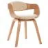 Set 2 bucati scaune de bucatarie, maro deschis si crem, 49 x 51.5 x 71.5 cm