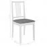 Set 6 bucati scaune de bucatarie cu perne, alb si gri, 40 x 49 x 88.5 cm