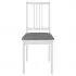 Set 6 bucati scaune de bucatarie cu perne, alb si gri, 40 x 49 x 88.5 cm