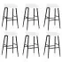 Set mobilier de bar, 7 piese, alb si negru, 60 x 60 x 105 cm