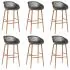 Set mobilier de bar, 7 piese, negru si gri, 60 x 60 x 105 cm