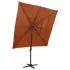  Umbrelă soare 4 niveluri, stâlp aluminiu, cărămiziu, 250x250 cm