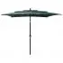  Umbrelă de soare 3 niveluri, stâlp aluminiu, verde, 2,5x2,5 m