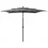  Umbrelă de soare 3 niveluri, stâlp aluminiu, antracit 2,5x2,5 m