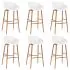 Set mobilier de bar, 7 piese, alb, 60 x 60 x 105 cm