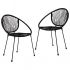 Set mobilier de exterior, 3 piese, negru,80 cm